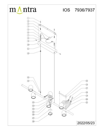 IOS * LÁMPARA LINEAL 6L*GU10 BLANCA